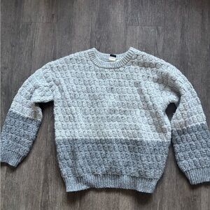 Roxy Textured Gray Women's Crewneck Sweater